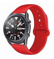 Samsung Galaxy Watch 46mm Kordon Silikon Spor Band (Kırmızı)