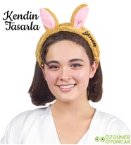 Kendin Tasarla Dailing Spa Tavşan Kulaklı Saç - Makyaj Bandı (Kahverengi)