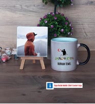 Jandarma Fotoğraflı Dekoratif Taş, Kupa Bardak Beyaz Hediye (Model 9)