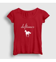 Presmono Kadın Sarı Horse Deftones T-Shirt 380873tt (Kırmızı)