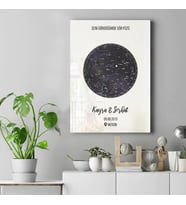DECORITA Cam Tablo Kişiye Özel Yıldız Haritası 50cm x 70cm (Beyaz)