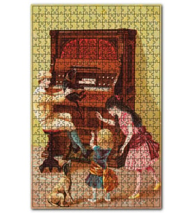 Cakapuzzle Piyano Çocuklar ve Köpekler Puzzle Yapboz MDF (Ahşap) (1000 Parça)