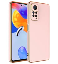Xiaomi Redmi Note 12 Pro 4G Kılıf Bark Kenarları Altın Renk Kılıf (Rose)