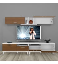 Decoraktiv Eko 5220 Mdf Silver Tv Ünitesi Tv Sehpası (Beyaz - Ceviz)
