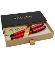 Vogven Marka İsme Özel Exclusive Roller ve Tükenmez Kalem Seti - Renk Seçenekli (Kırmızı)