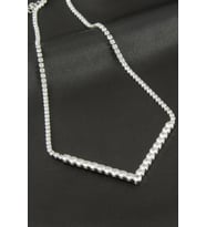 Üçgen Tamtur Zirkon Taşlı Lüks Kolye 4 mm (Gümüş)