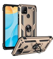 Oppo A15 Kılıf Zore Vega Yüzüklü Standlı Zırh Kılıf (Gold)
