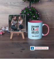 Ablaya Hediye Fotoğraflı Dekoratif Taş, Kupa Bardak Beyaz Hediye (Model 6)