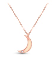 Pırlantalı Luna Ay Kolye (Rose)