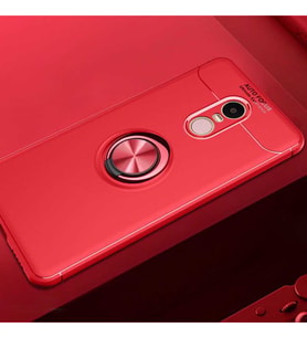 Xiaomi Redmi Note 4X Kılıf Yüzüklü Magnetli Ravel Case (Kırmızı)