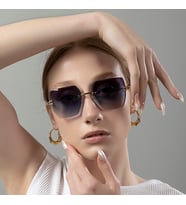 Polo Air Kristal Kare Kadın Güneş Gözlüğü (Lacivert)