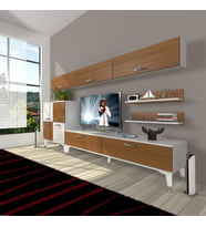 Decoraktiv Eko 8 Slm Std Silver Tv Ünitesi Tv Sehpası (Beyaz - Ceviz)