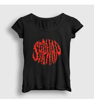 Presmono Kadın Beyaz Sapnap V2 Flame Alev Ateş Minecraft T-Shirt 504271tt (Siyah)