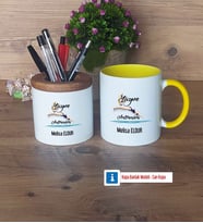 Kadın Yüzme Antrenörü Kalemlik, Kupa Bardak T Kişiye Özel Hediye (Model 10)