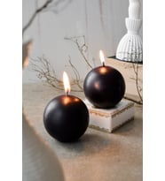 2 Adet Kokulu Yuvarlak Soya Wax Küre Daire Yuvarlak Ev Dekorasyonu Hediyelik Mum (Siyah)