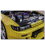 Cakapuzzle Sarı Spor Araba Far ve Motor Detayı  Puzzle Yapboz MDF (Ahşap) (500 Parça)