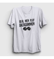 Presmono Unisex Sarı Real Men Backgammon Oyun Tavla T-Shirt 418663tt (Beyaz)
