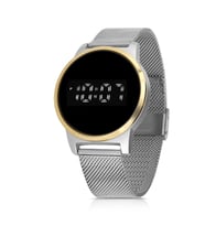 Polo Air Erkek Dokunmatik Led Saat Hasır Kordon Siyah Renk (Gümüş-Sarı)