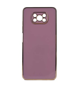 Xiaomi Poco X3 Kılıf Kenarları Gold Kamera Korumalı Renkli Pastel Silikon Açık Yeşil BARK (Mor)