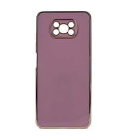 Xiaomi Poco X3 Kılıf Kenarları Gold Kamera Korumalı Renkli Pastel Silikon Açık Yeşil BARK (Mor)