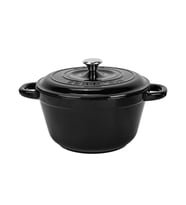 Lava Döküm Yuvarlak Tencere Döküm Demir Kapak New Heritage Serisi Çap(Ø)24cm. (Siyah)