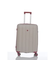 Mçs Polipropilen Valiz V305 65 CM (Beyaz-Gul Kurusu)