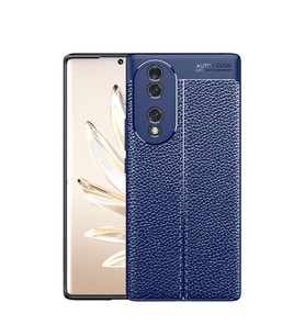 Huawei Honor 70 Kılıf Deri Görünümlü Slim Silikon (Lacivert)