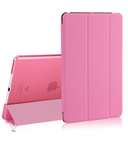 Apple iPad 9. Nesil 10.2 Kılıf PU Deri Smart Standlı Case A2602 A2603 A2604 A260 (Açık Pembe)