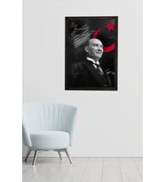 Tasarım Atatürk Posteri (Atlantik Çam-Antrasit)