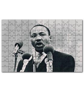 Cakapuzzle Martin Luther King Mikrofonlar Siyah Beyaz Puzzle Yapboz MDF (Ahşap) (1000 Parça)