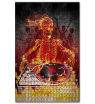Cakapuzzle Dj İskelet Desenli Görsel Puzzle Yapboz MDF (Ahşap) (1000 Parça)