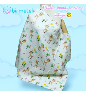 Birmelek - Müslin Kumaş Emzirme Önlüğü (Kahverengi)