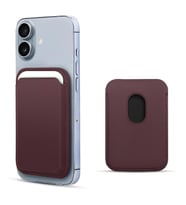 Microsonic Apple iPhone 16 Leather Wallet MagSafe Yeşil (Mor)