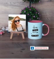 Arkadaşa Hediye Fotoğraflı Dekoratif Taş, Kupa Bardak Beyaz Hediye Doğum Günü Hediyesi (Model 6)