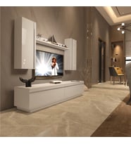 Decoraktiv Eko 5DB Mdf Std Tv Ünitesi Tv Sehpası - Parlak Beyaz (Beyaz)
