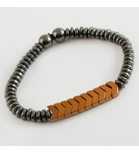 Unisex Onix-Hematit Doğaltaş Bileklik (Rose)