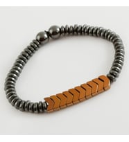 Unisex Onix-Hematit Doğaltaş Bileklik (Rose)