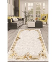 Dijital Kaymaz Taban Yıkanabilir Modern Renkli Salon Halısı Mutfak Halısı Yolluk ND-HT-233 (Gold)