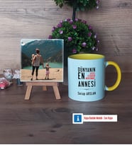 Anneler Günü Hediyesi Fotoğraflı Dekoratif Taş, Kupa Bardak Beyaz Hediye (Model 7)
