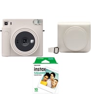 Fujifilm Instax SQ1  Fotoğraf Makinesi+Askı+pil+10'lu Film+Çanta Set (Beyaz)