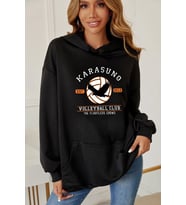 Unisex Karasuno Baskılı Sweatshirt (Siyah)