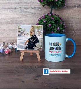 Din Kültürü Öğretmeni Fotoğraflı Dekoratif Taş, Kupa Bardak Beyaz Hediye Öğretmenler Günü Hediyesi (Model 4)