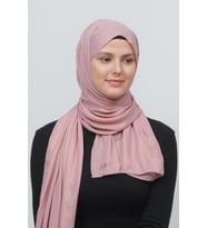 Simli Abiye Şifon Şal (Koyu Pembe)