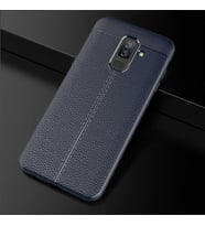 Galaxy J4 Kılıf Niss Deri Desenli Silikon Kılıf (Lacivert)