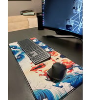 70 x 30 cm Desenli Dikişli Kaydırmaz Taban Speed Hızlı Yüzey Mousepad Masa Matı (Çok Renkli)