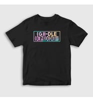 Presmono Unisex Çocuk Kırmızı Colors K-Pop G I Dle T-Shirt 396438tt (Siyah)