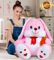 PANDAMKEE 150 Cm Elinde Havuç Tutan Tavşan (Pembe)