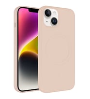 iPhone 14 Plus Kılıf Magsafe Özellikli Pastel Renk Plas Kılıf (Açık Pembe)