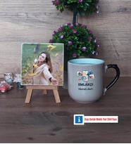 Emlakçı Fotoğraflı Dekoratif Taş, Kupa Bardak Beyaz Hediye (Model 10)