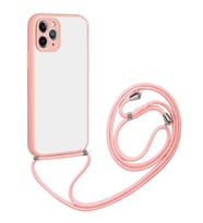 ALLY iPhone 11 Pro Max 6.7 Askılı Koruyucu Silikon Kılıf (Pembe)